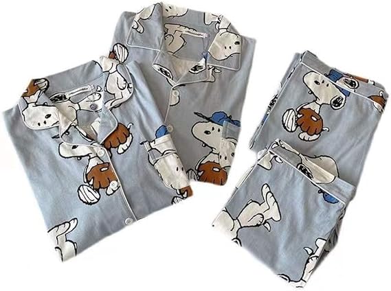 Amazon スヌーピー パジャマ ルームウェア メンズ レディース 長袖 薄手 綿100 前開き 上下 セット あったか 可愛い 冷え対策 人気 吸汗 通気 肌に優しい 部屋着 春 夏 秋 冬用 M Xxl パジャマ ルームウェアセット 通販