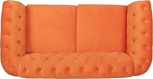 Miniatura 127 de Sofá Chesterfield de terciopelo, sofá tapizado clásico capitoné, moderno de 3 plazas, muebles largos con respaldo copetudo para sala de estar y