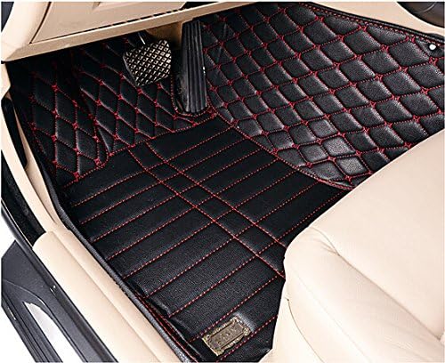 Okutech Custom Fit Luxury XPE Leather 3D Full Surrounded Waterproof Car Floor Mats for Infiniti FX35, Black Embroidering Sewing