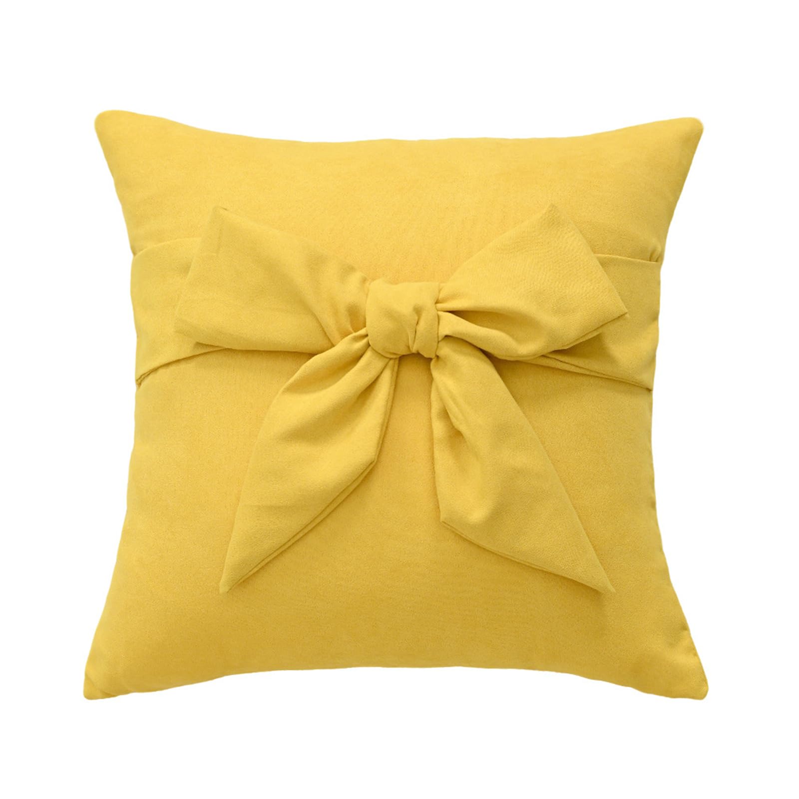 Tsophreniq Hand Tied Bowknot Pillow Cover for Living Room Easy Removable Polyester Easy Cleaning Pillow Cover