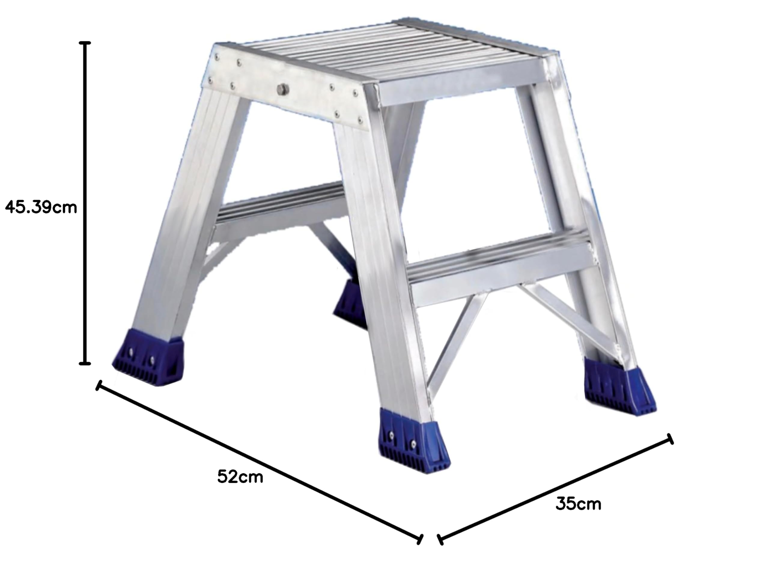 Svelt Sgabello Doppio Professionale in Alluminio 2 Gradini Antiscivolo | Piattaforma Maggiorata 35x40 cm | Portata 150 kg | Certificato UNI EN 14183 | Altezza Lavoro 240 cm