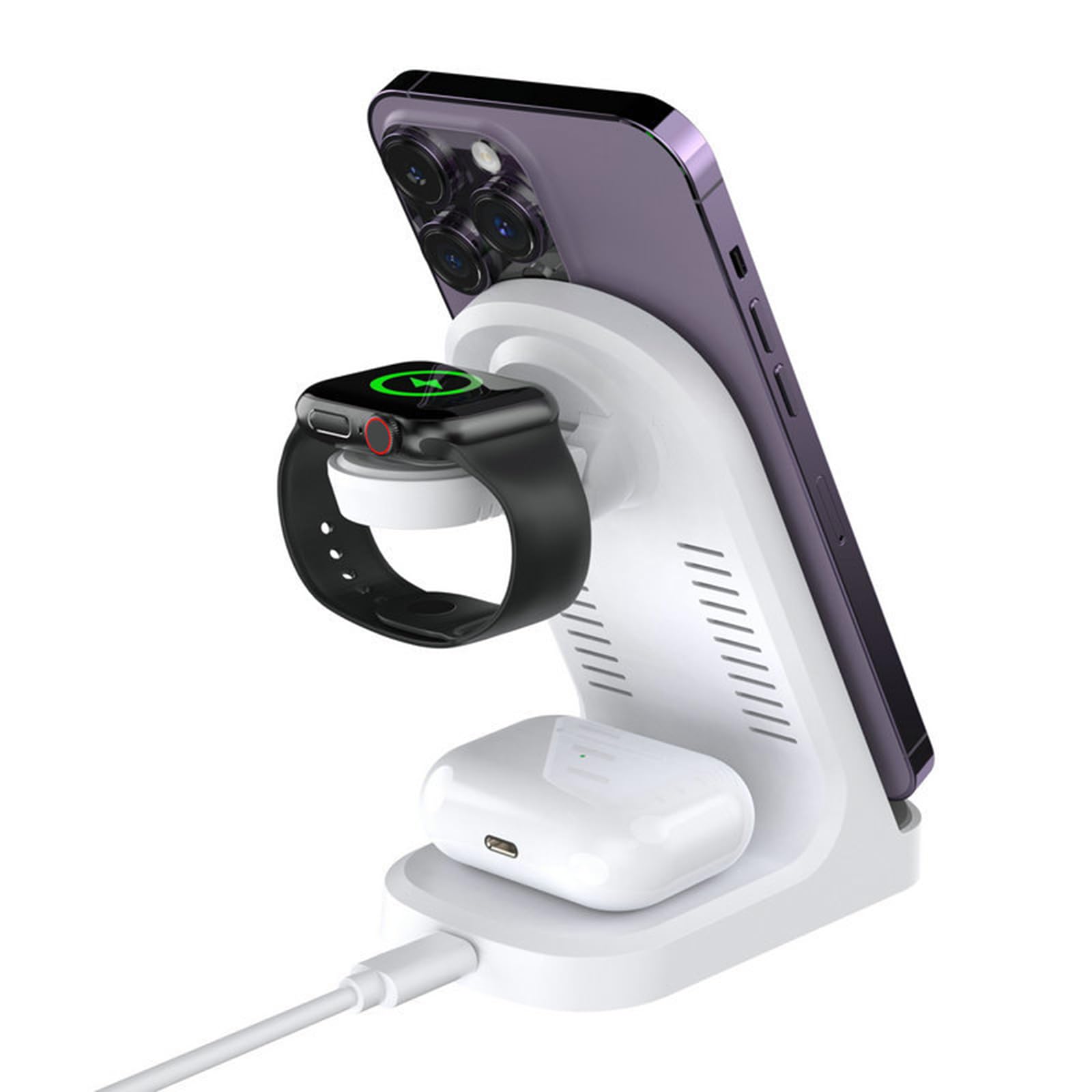 Station de charge pliable pour téléphone 17, 16, 15, montre 8, 7, support de charge pour écouteurs, triple chargeur
