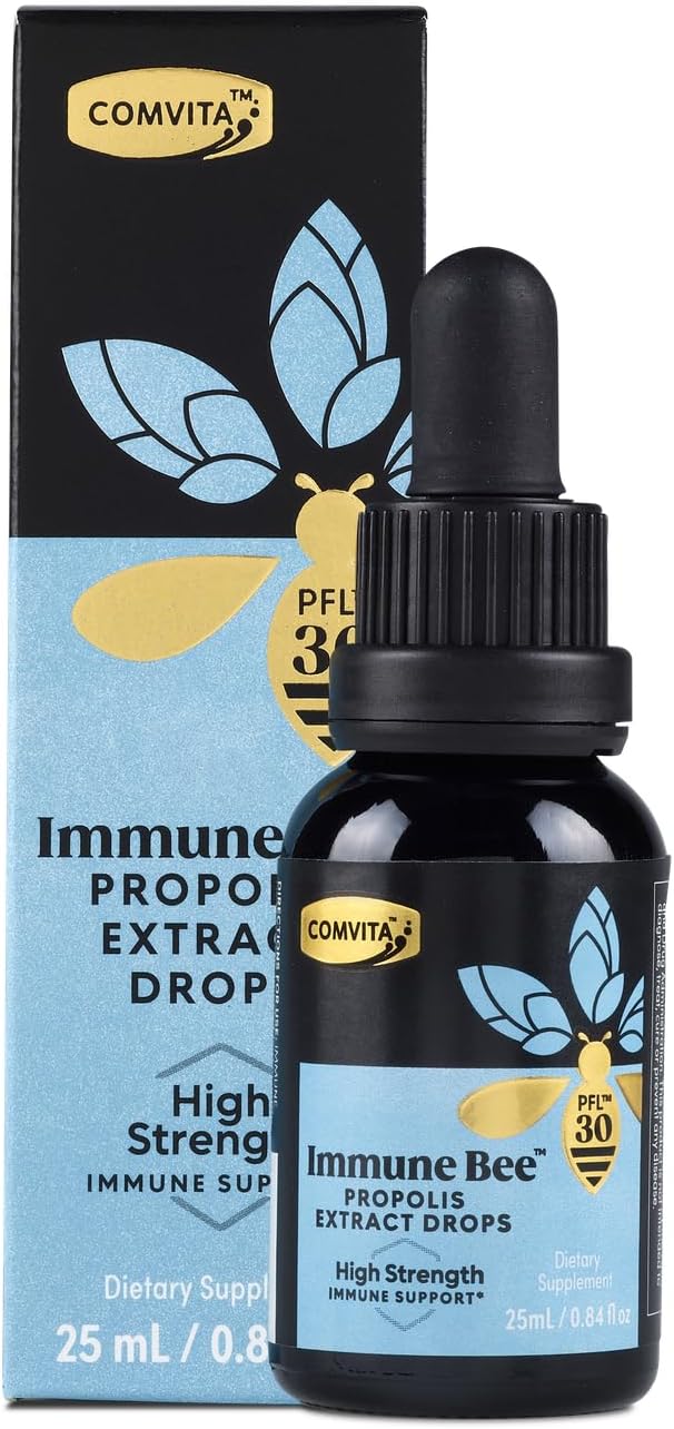 Extra Strength Bee Propolis Extract - Natural Immune Support, Drops for Oral Health, Propolis Liquid, Helps Soothe Throat, Alcohol Free - PFL 30, 0.8 fl oz Glass Bottle