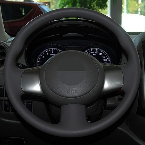 Miniatura 2 de Funda negra para volante de automóvil, de piel auténtica, para Nissan March NV200 2010-2017  Sunny Versa Almera 2011-2014