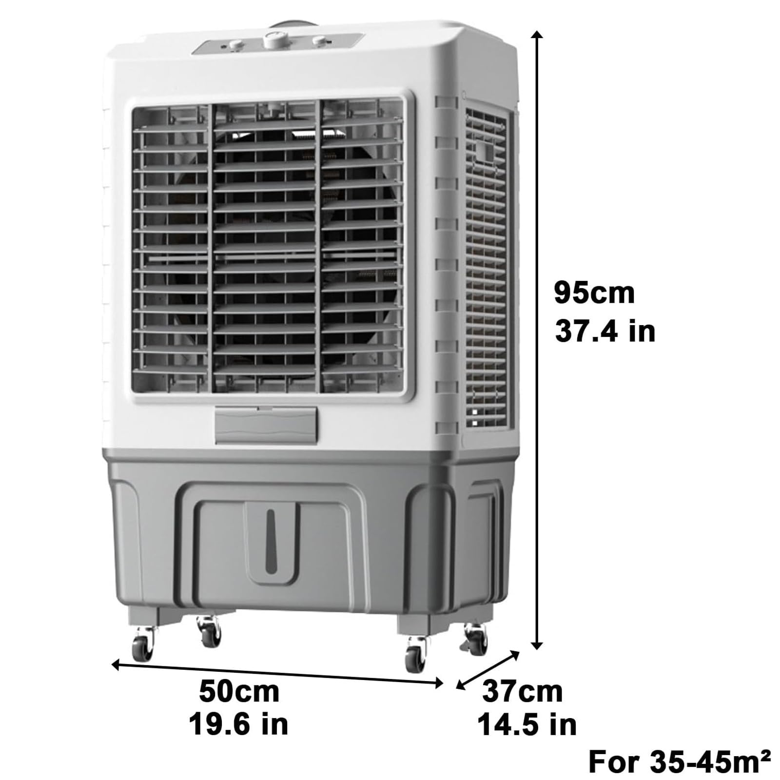Humidificateur Industriel, Ventilateur de Refroidisseur d'air par évaporation Commercial – Climatiseur 3 en 1, Grand réservoir d'eau, 3 Modes de Vitesse, 6 glacières – Refroidit jusqu'à 90