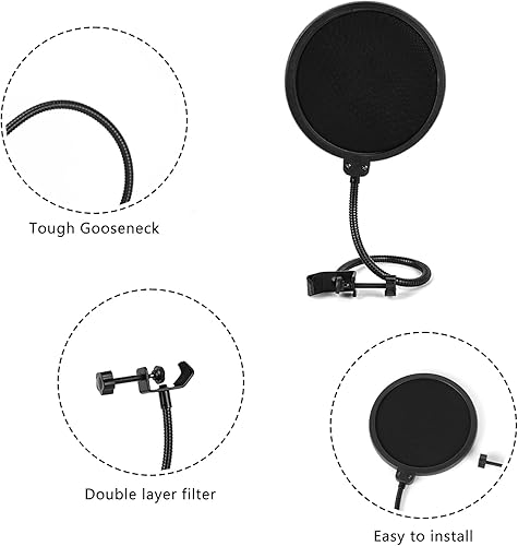 Miniatura 4 de Musiin Filtro de micrófono compatible con Razer Seiren X, Mini, V2 Pro, Elite, Emote Proscreen protector de filtro de micrófono con brazo