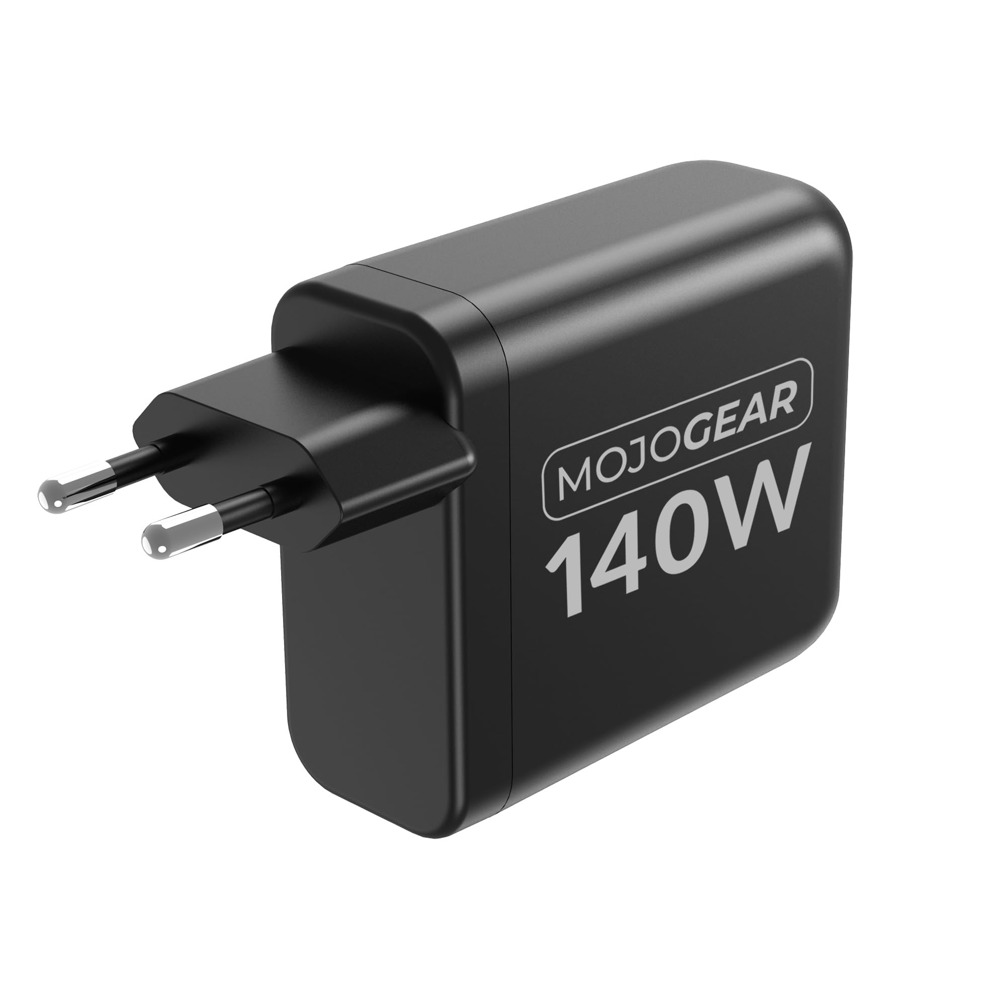 MOJOGEAR Charge+ Caricabatterie da 140 Watt con 4 Porte USB/USB-C — Caricabatterie con USB Power Delivery — Caricabatterie da 140 W per Laptop, Smartphone, Tablet, tra Gli Altri