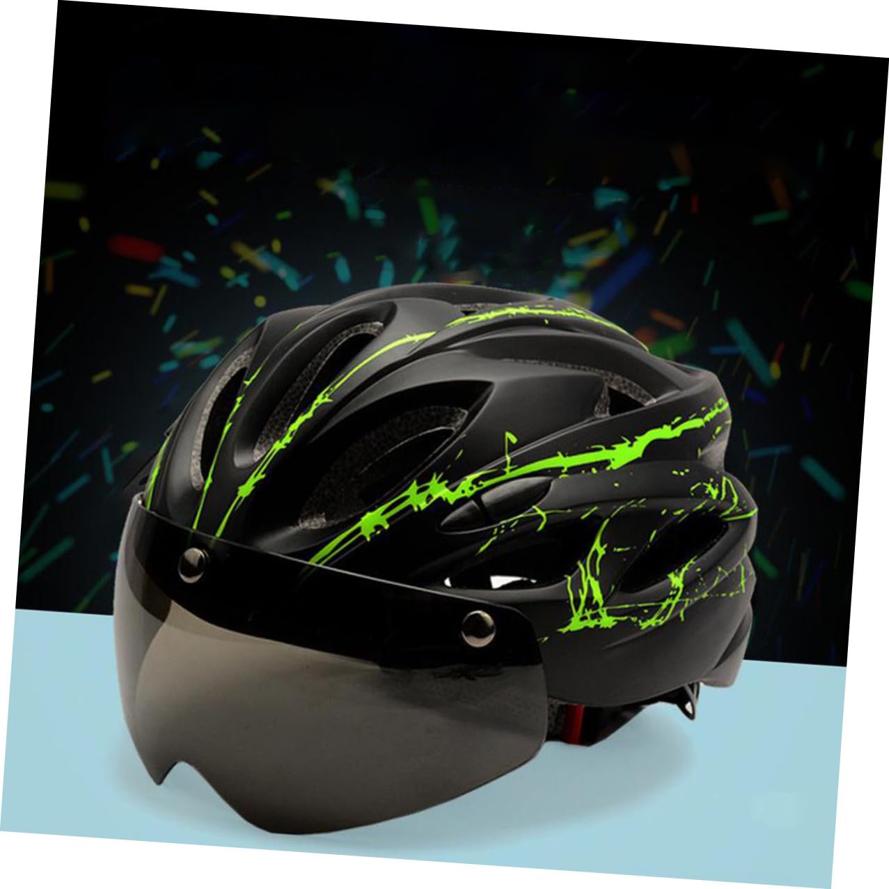 Casco da Bici con Occhiali Magnetici Staccabili, Leggero e Traspirante in Schiuma Protettiva e Pc, Design Sicuro e Adatto per Ciclismo Urbano e Outdoor