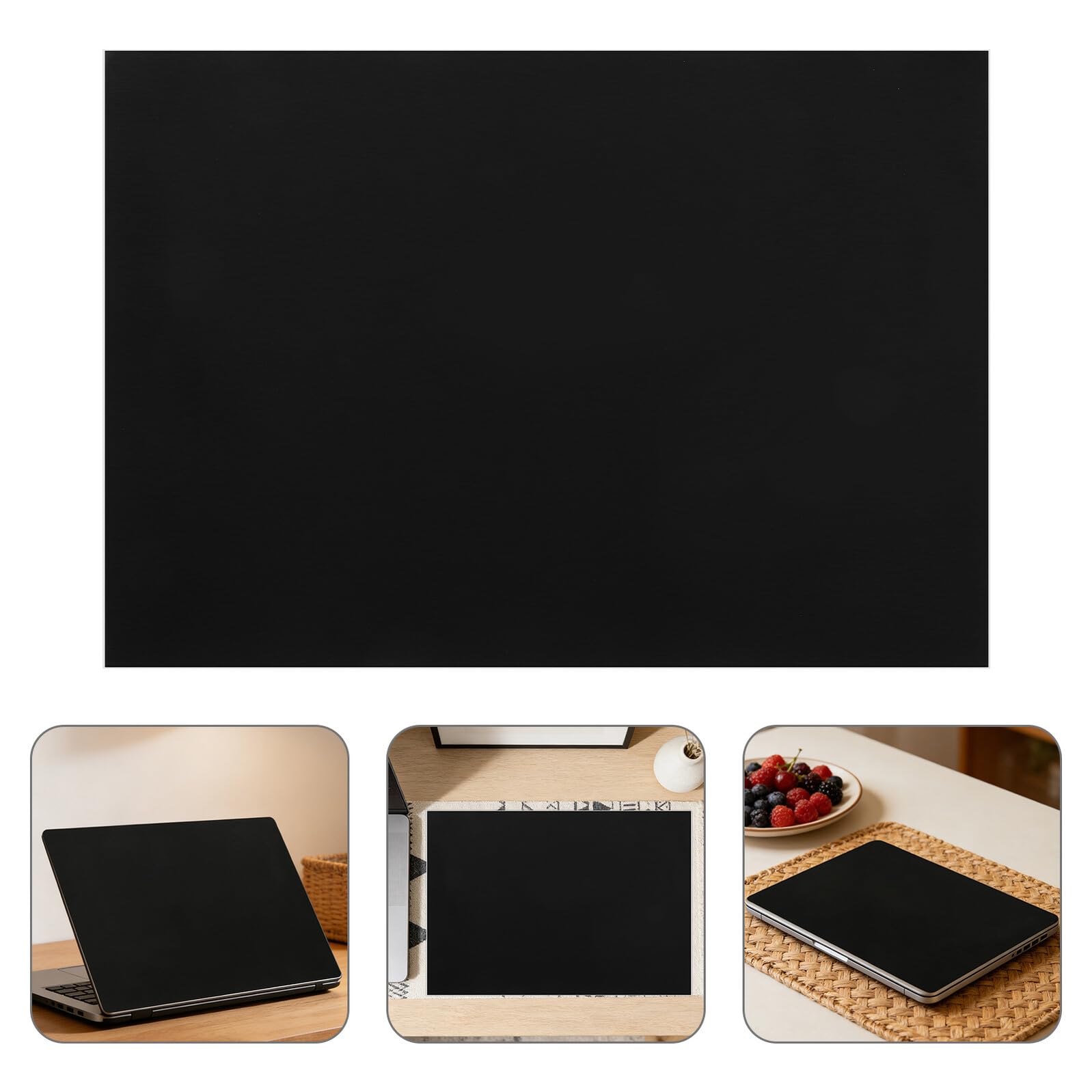 5 Pezzi Pellicola Protettiva per Notebook Nero in Pvc, Anti-olio e Facile da Pulire, per Uso Quotidiano e Casa