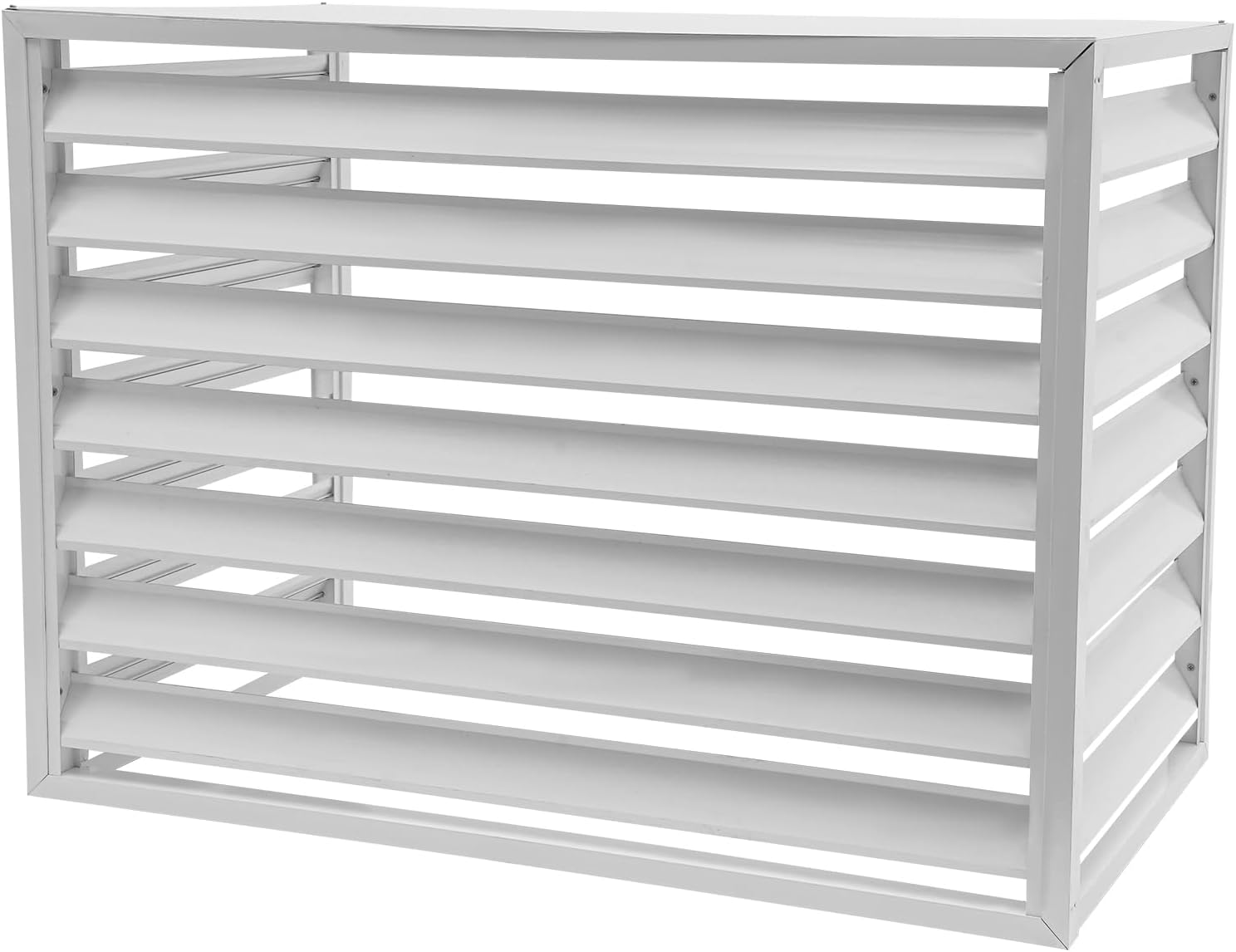 Air Conditioner Fence for Outside 43.31''x23.62''x31.5'' Aluminium Alloy Privacy Fence Cover, Air Conditioner Cover Fence Screen for Garden Yard (White)