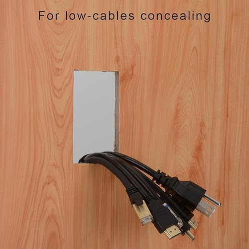 Miniatura 6 de YOEMELY Placa de pared para cables blanca con soporte de placa de pared, kit de organización de cables integrado con paso de silicona flexible para