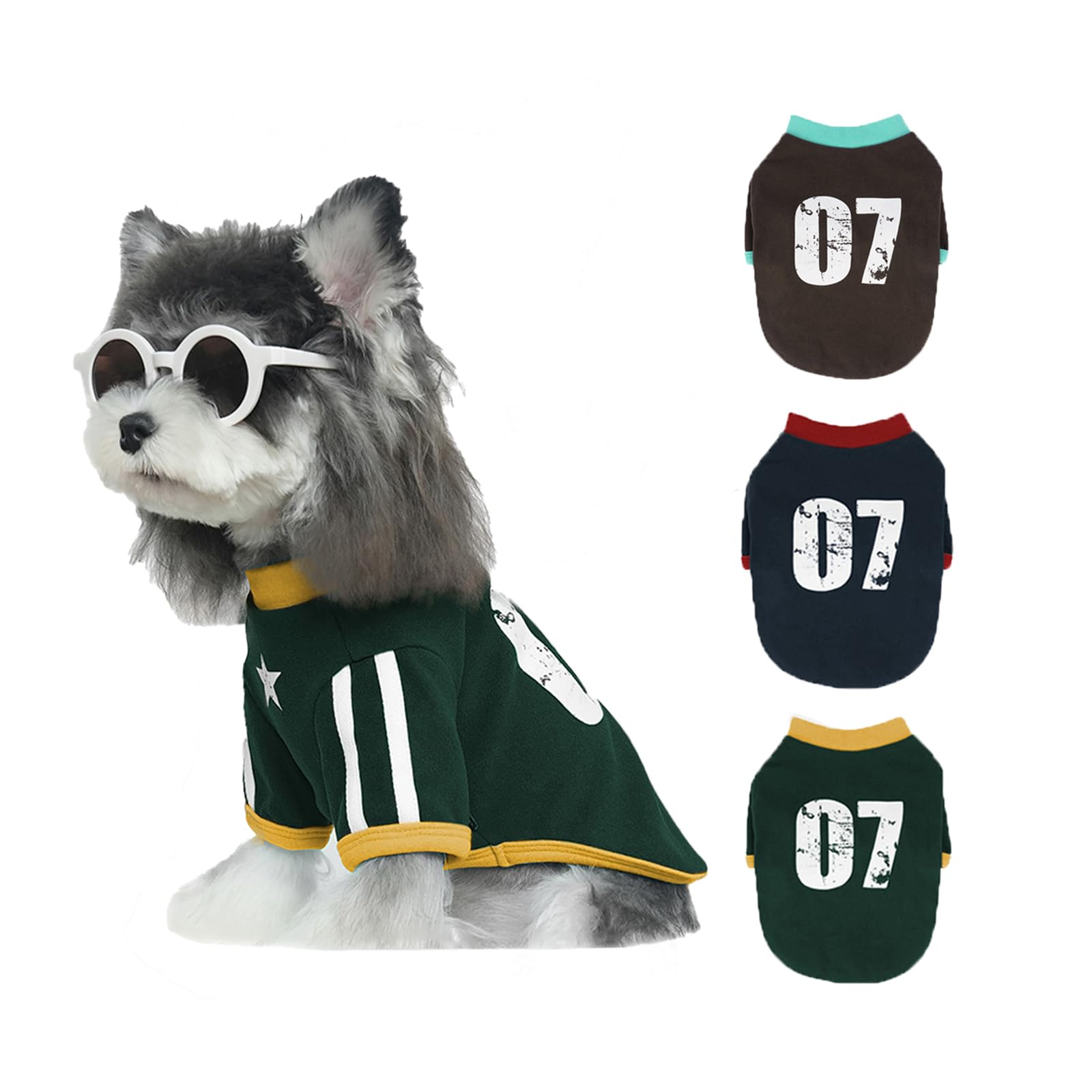 Sporty Dog Hoodie Lightweight Polyester Sweatshirt for Small and Medium Dogs, Comfortable and Stylish Pet Clothes with Star and Stripe Design, Machine