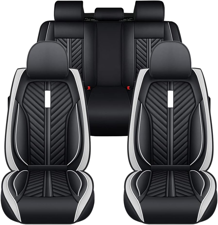 Universal Car Seat Cover Set Suitable for 99% of Vehicle Models 9-Seater Waterproof Seat Cover Protector Easy to Install Interior Cover Standard White
