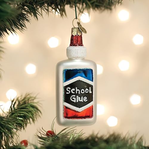 Miniatura 5 de Old World Christmas Adorno de vidrio soplado con pegamento escolar para árbol de Navidad