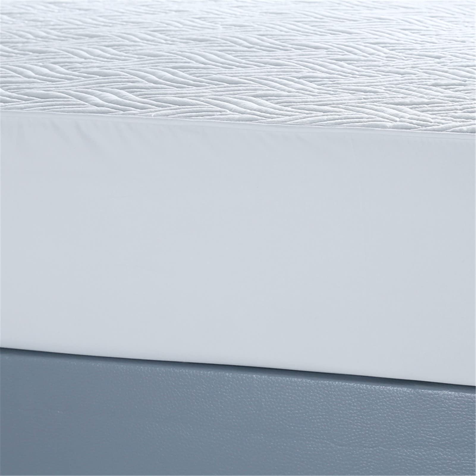 Protector Colchón, Protector de colchón Acolchado con Triple Relleno, Funda Colchon de Rizo Transpirable y Hipoalergénico, Antiácaros (Blanco - A,Thin 135x200cm)