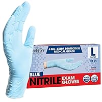 Vista 11 de ForPro - Guantes desechables de nitrilo para examen, grado médico, protección adicional de 4 mil, sin polvo, sin látex, no estériles, seguros