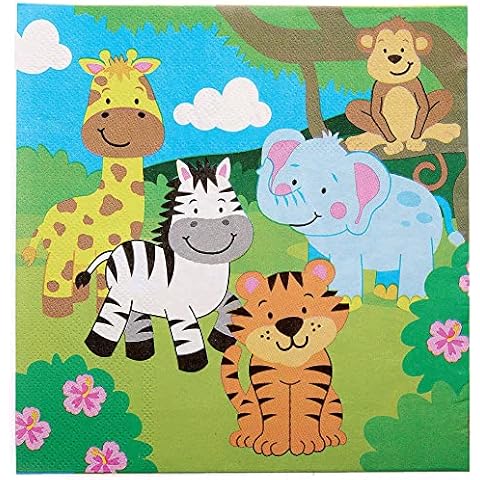 Baker Ross Jungle Chums Party Napkins Pack Cover