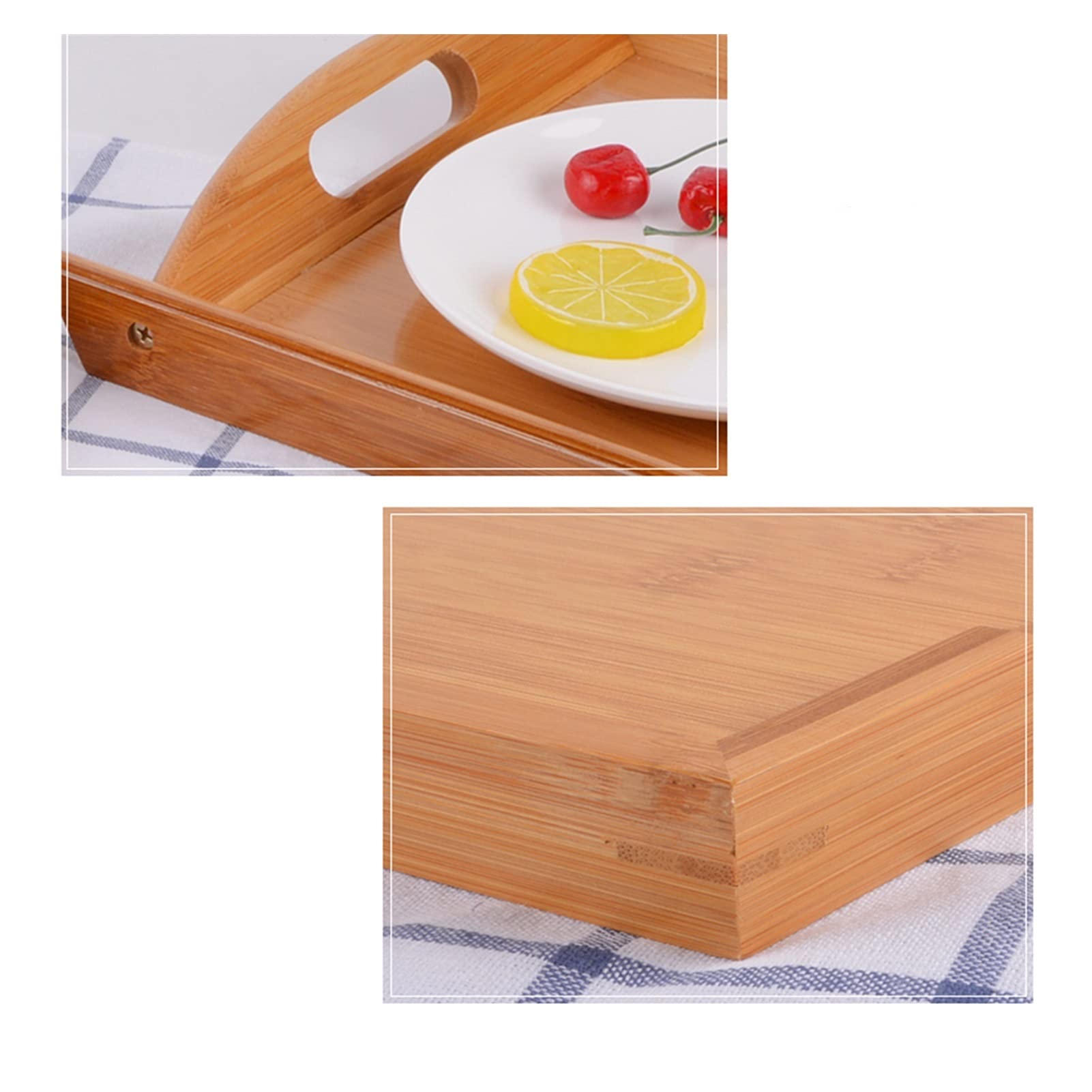 Bandeja para Servir Bandeja de Servir rectángulo de Bandeja de Madera con Asas bandejas de Alimentos for Cocina Mesa de café Fiestas restaurantes Bandeja/Bandejas ( Size : Small )