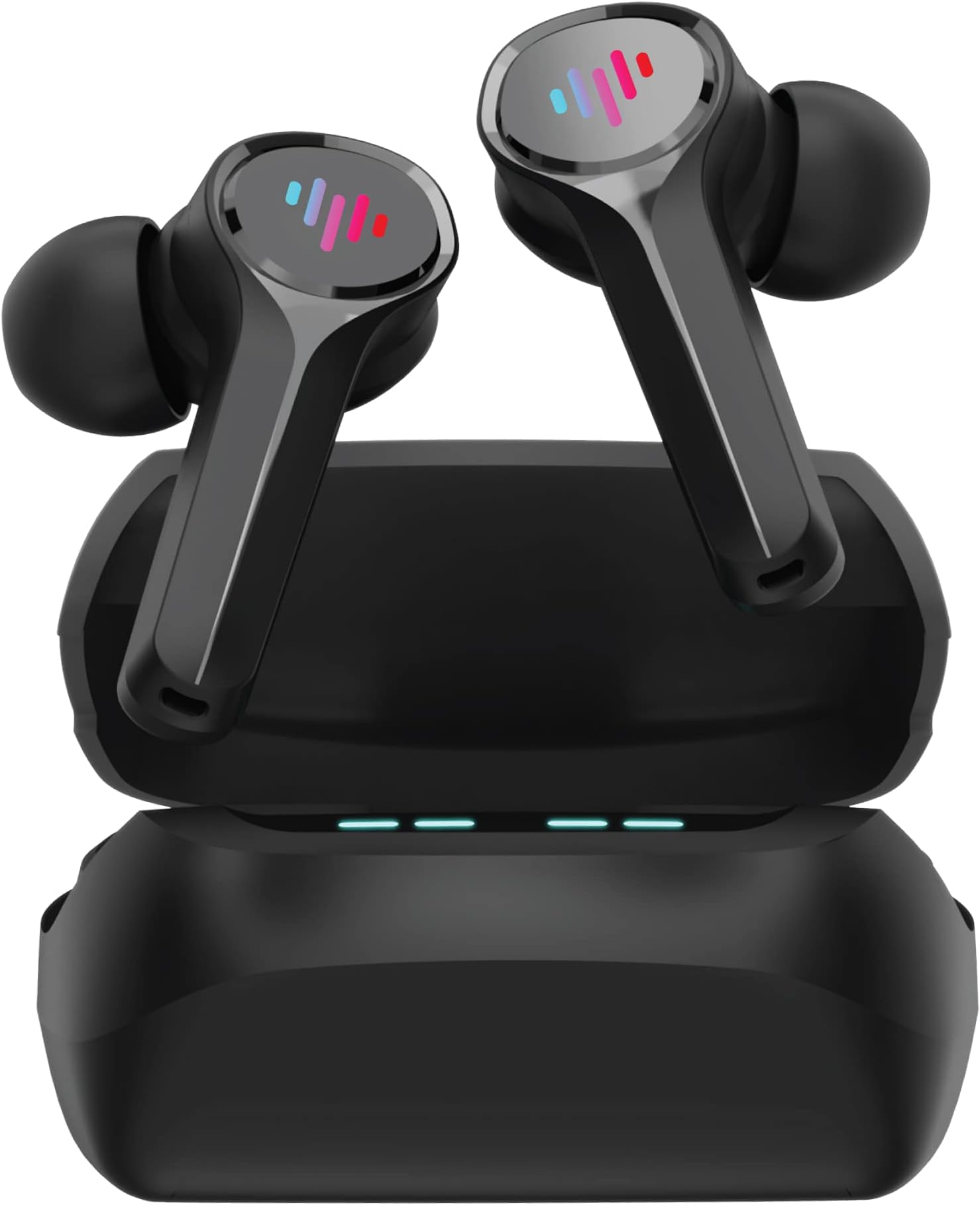 iLuv SG100 Gaming Wireless Earbuds, Bluetooth in-Ear with Changing LED Lights Ultra-Low 60ms Latency and Hands-Free Call MEMS Microphone, Includes Compact Charging Case and 4 Ear Tips, Black