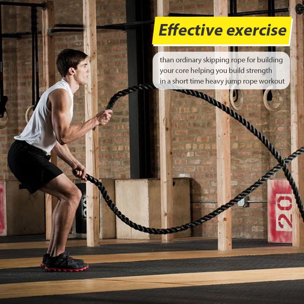 Mineup Ciężka skakanka, Battle Jump Ropes, Ciężka skakanka dla dorosłych do treningu, 1,12 kg, Battle Rope, lina bojowa dla lepszej siły, lina fitness, utrata wagi
