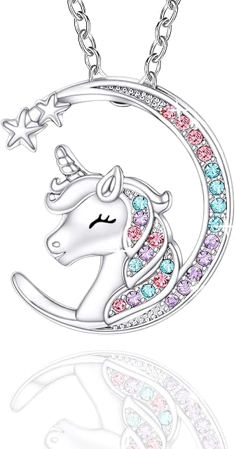 Luckimoli You are Magical Necklace for Girls Crystal Heart Pendant Necklaces Jewelry Gifts for Girls Daughter Granddaughter Niece Birthday