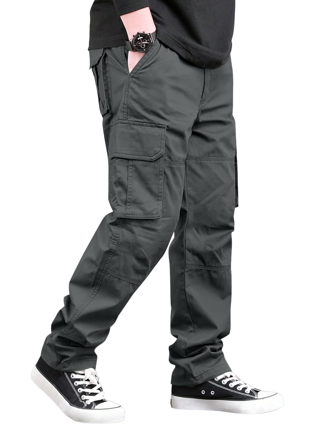 Men's Relaxed Fit Cargo Pants with Flap Pockets-picture-43