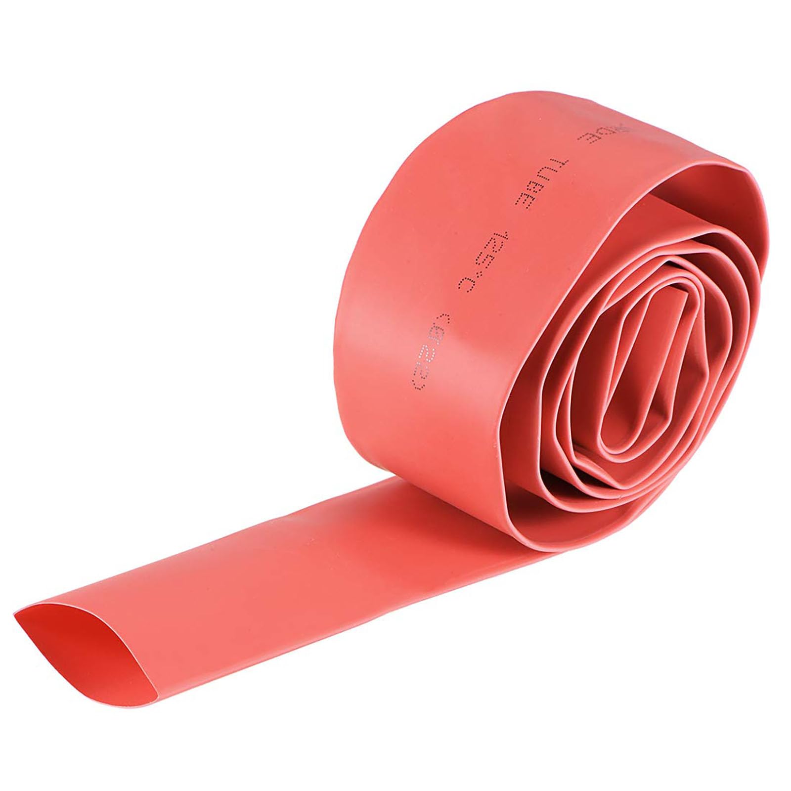 Gaine thermorétractable de 80 mm de long, 1 m de long, rapport 2:1 pour isolation électrique, réparations, câbles enroulés, connecteurs de fils, rouge, 22 mm x 1 m