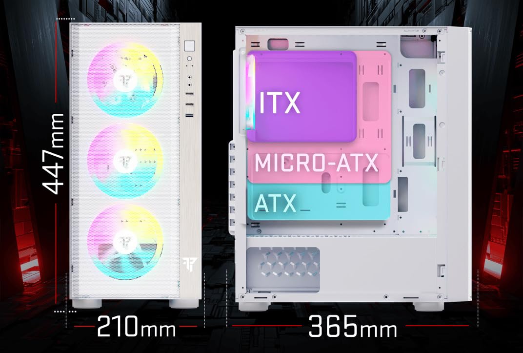 Tempest Umbra Caja PC ATX/Micro ATX/ITX, Cristal Templado, Ventilación ARBG, Torre Gaming Blanca