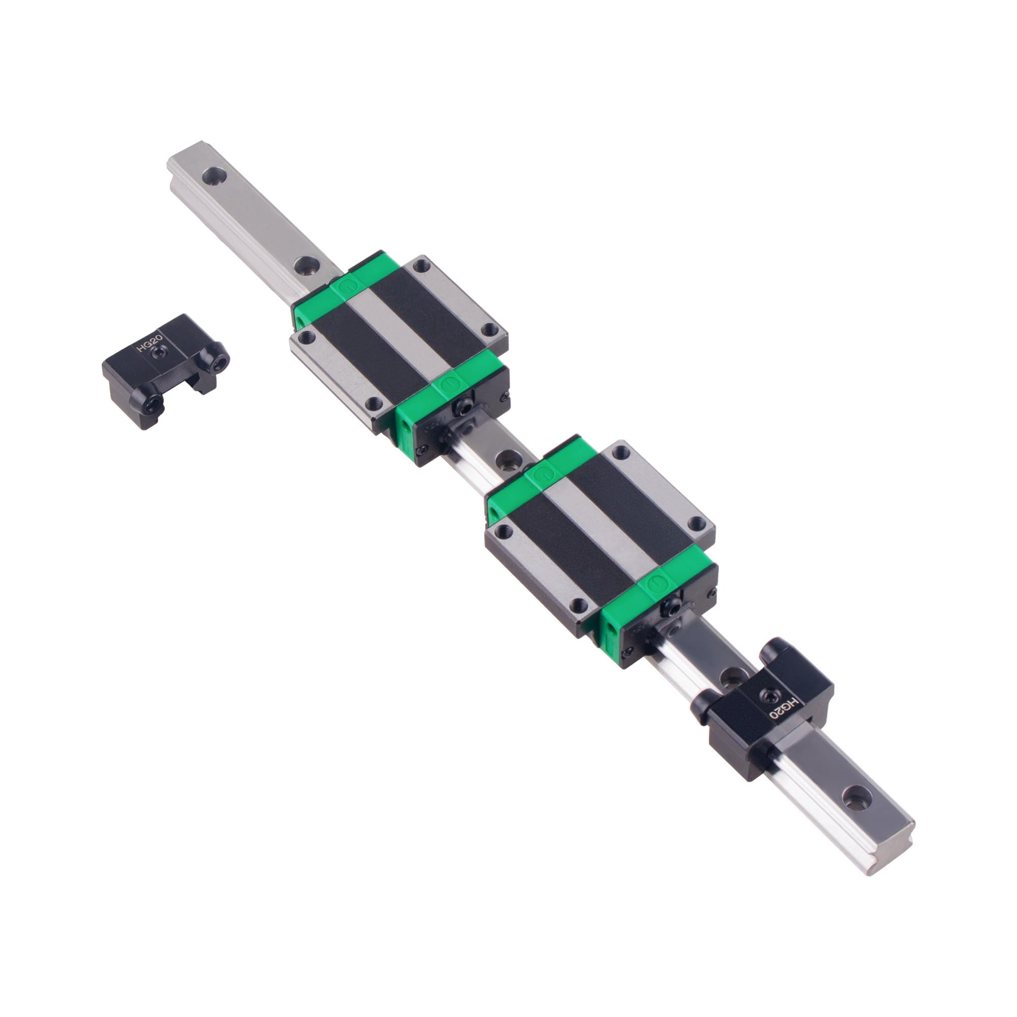 Set di guide lineari, 2 binari lineari HGR20-300 mm, con 4 blocchi scorrevoli HGW20CC + 4 blocchi di limitazione per stampante 3D CNC