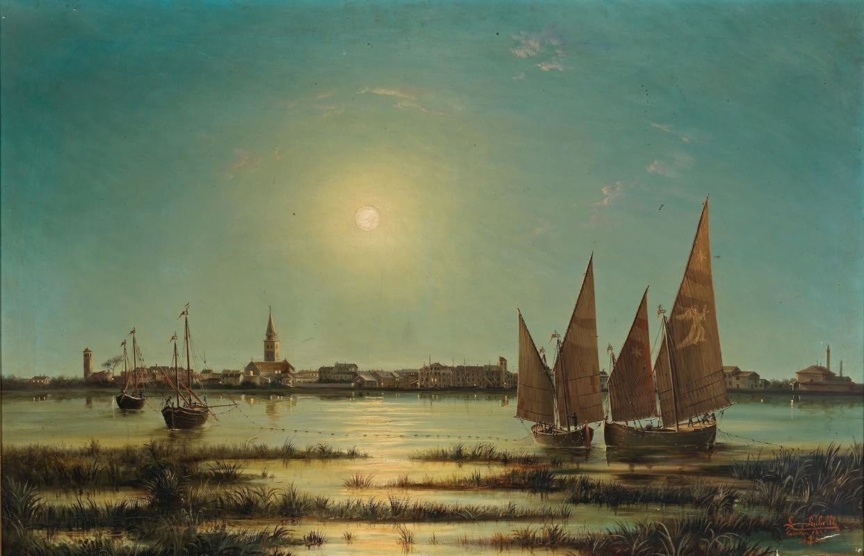 Blick auf Venedig im Mondlicht Poster Print by Ludwig Rubelli von Sturmfest (24 x 36)