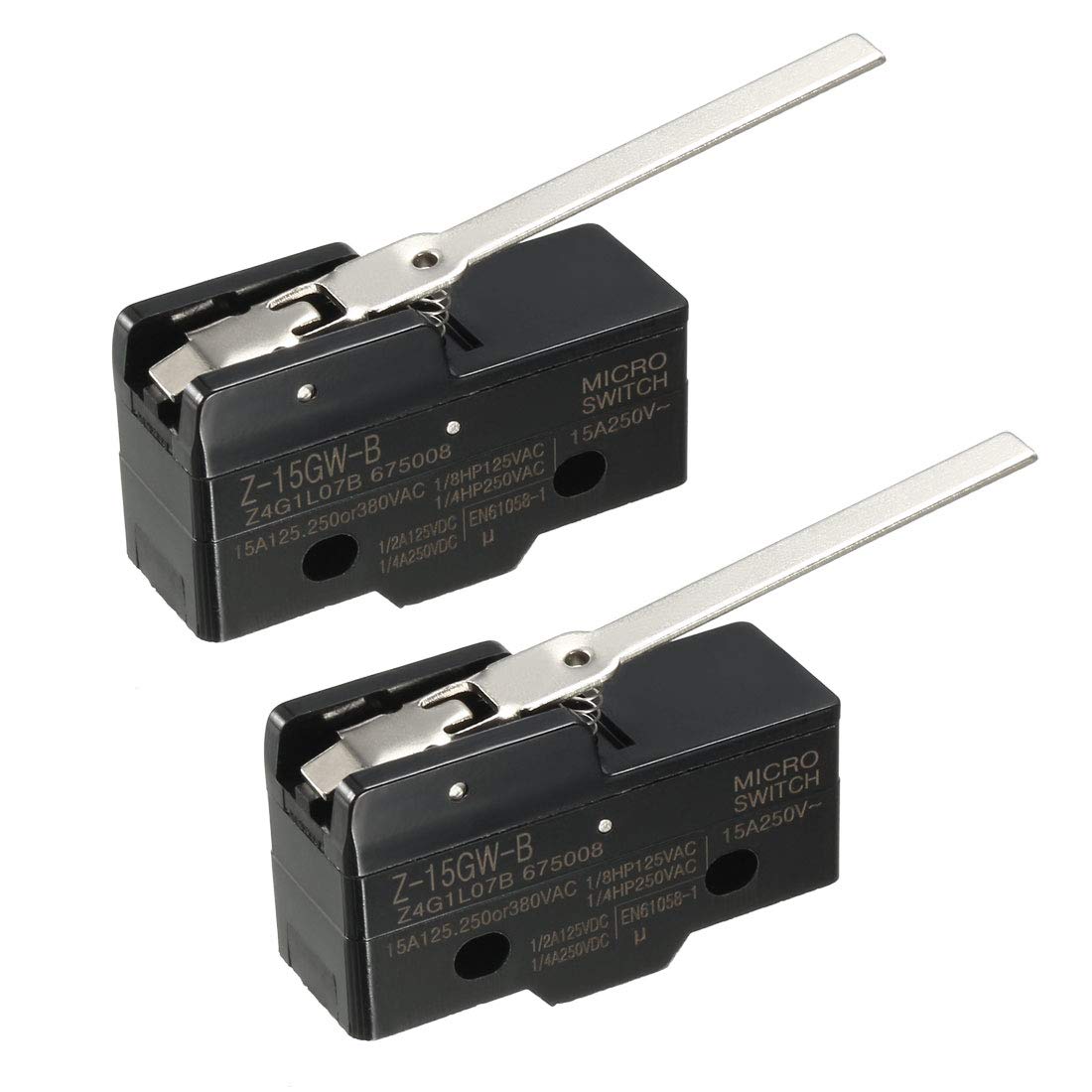 2PCS Z-15GW-B 1NO + 1NC Long Hinge Lever Type Miniature Electronic Micro Switches