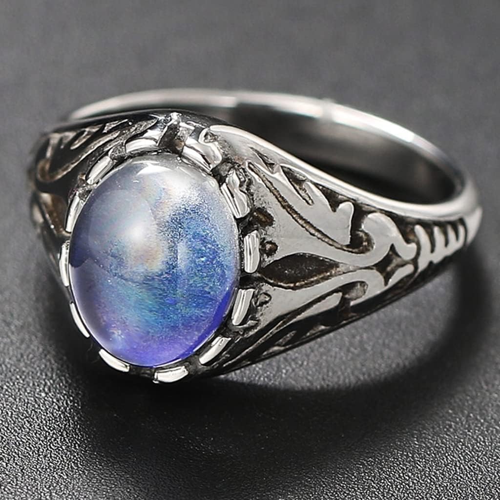 Jude Jewelers Stainless Steel Temperature Sensative Color Changing Mood Indication Retro Vintage Wedding Statement Valentines Ring