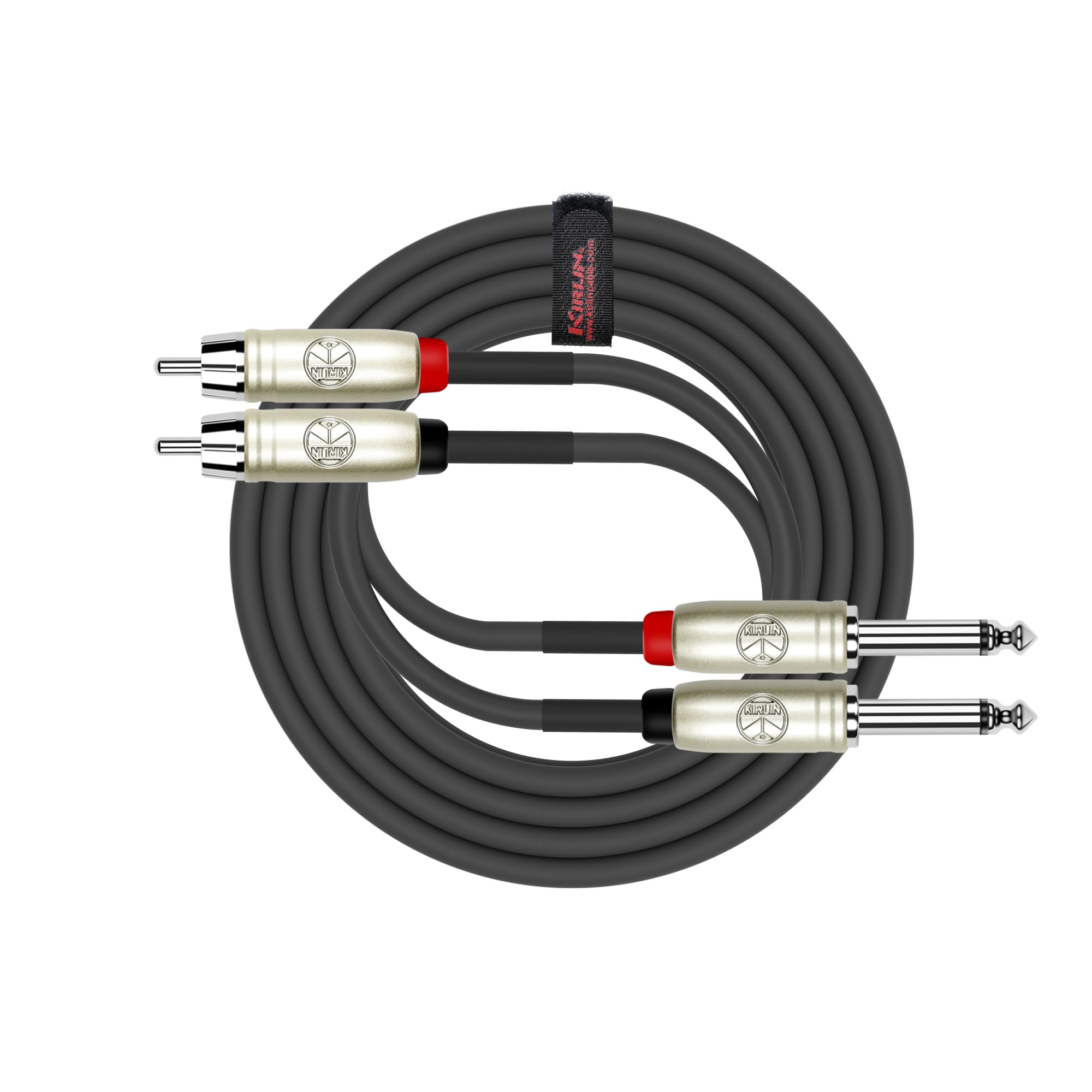 Cable AP-403PR-06/BK - 6 Feet - Dual RCA to Dual 1/4-Inch Patch Cable