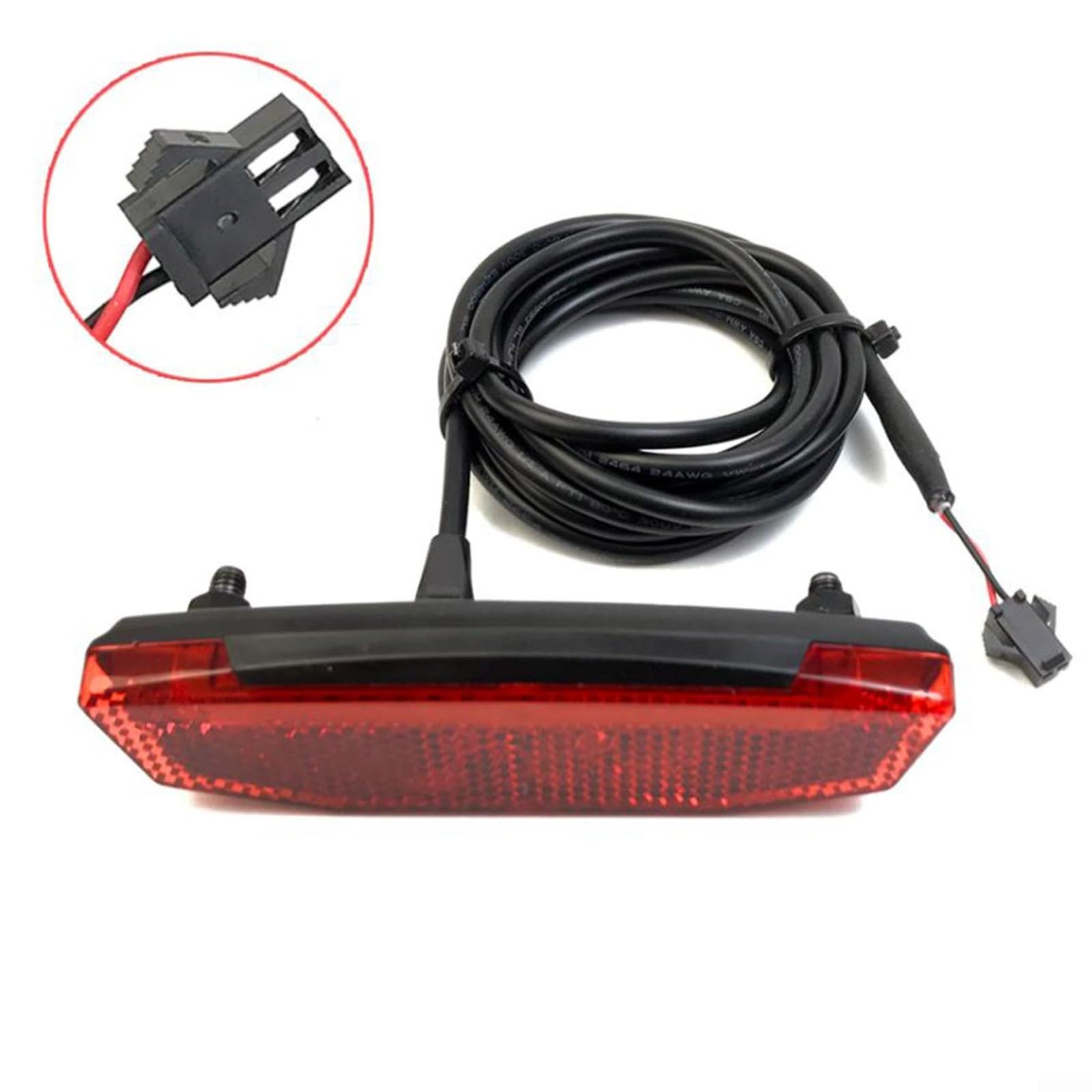 Fanale posteriore a LED 36 V 48 V per bicicletta elettrica e scooter elettrico, alloggiamento ABS, cavo da 120 cm, connettore SM, luce di sicurezza rossa