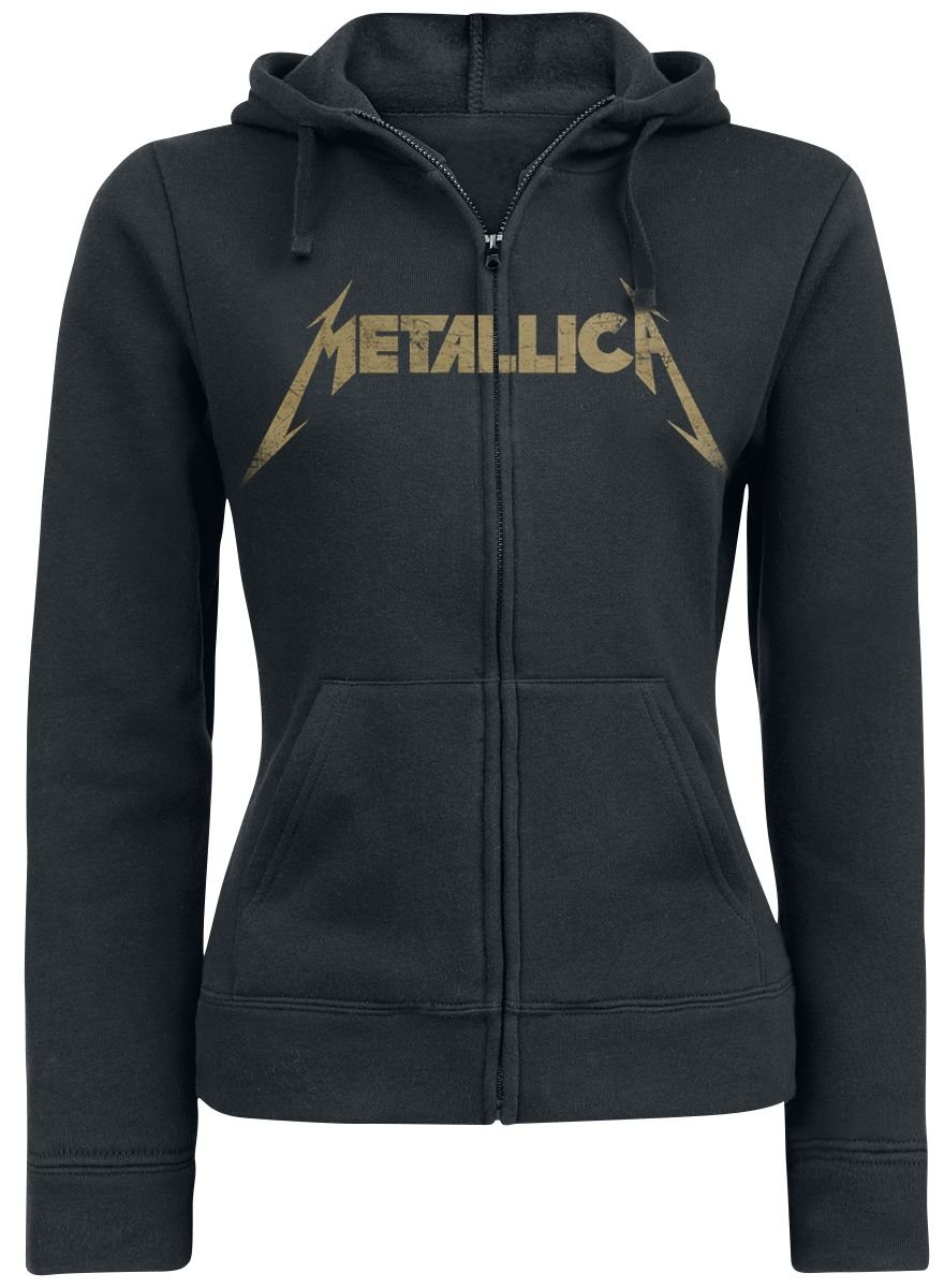 Metallica Hetfield Iron Cross Guitar Femme Sweat-shirt zippé à capuche noir