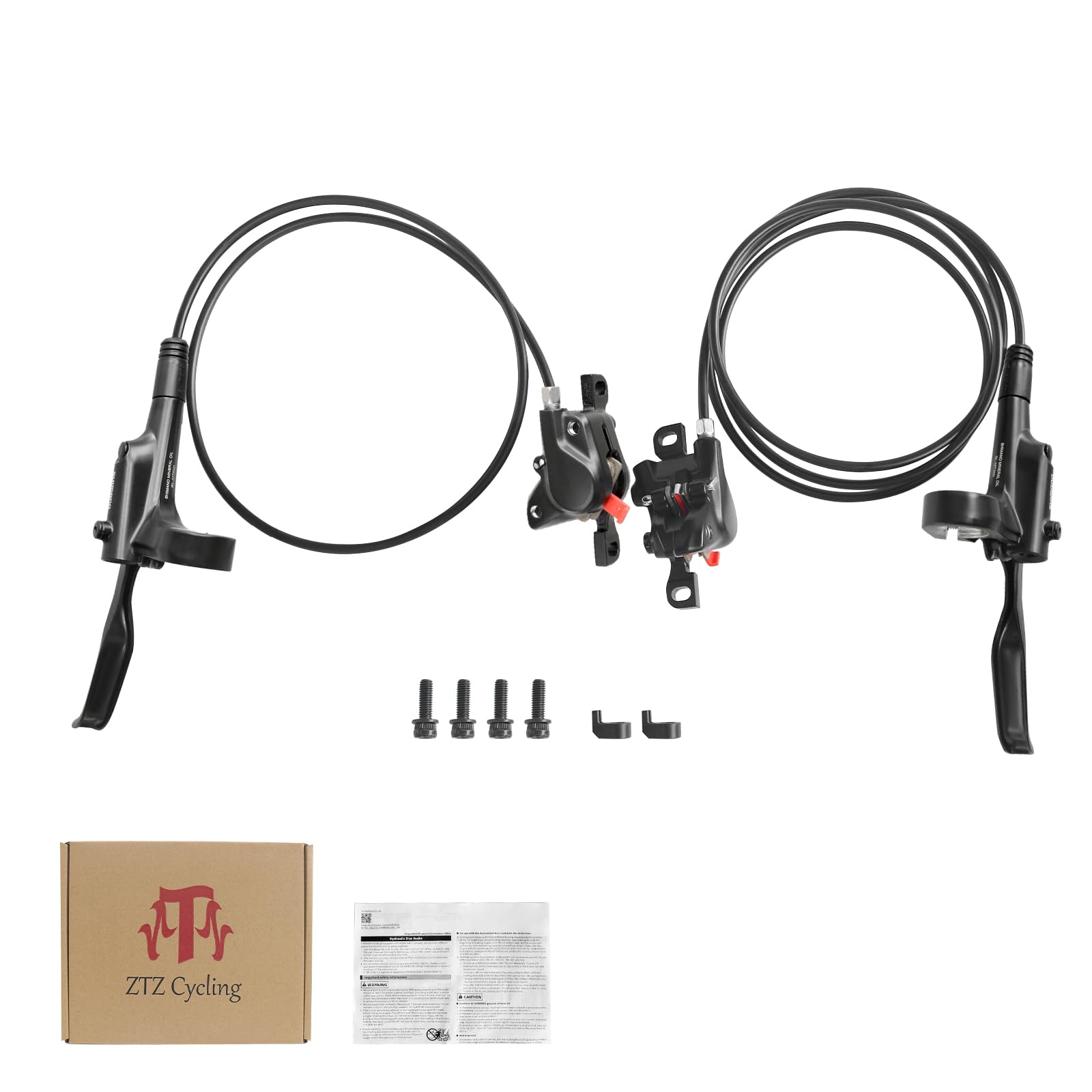 MT200 MTB Hydraulic Disc Brakes Set Left Front 800mm Right Rear 1550mm Mountain Bike Hydraulic Brake Mountain Bike Bicycle Disc Brake 2 Piston