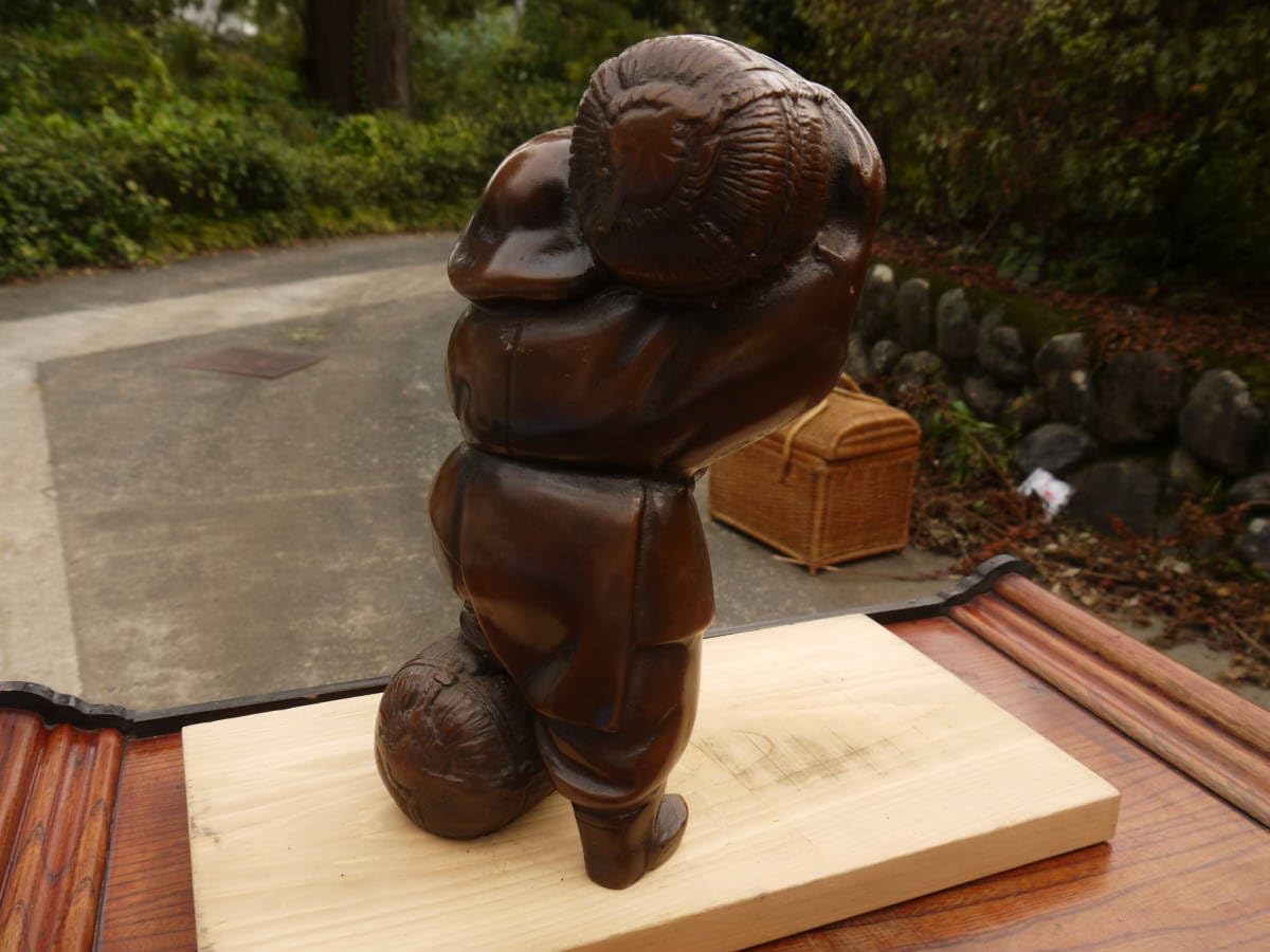 【木製品】七福神 俵に乗った大黒様　＊used 木製品】七福神 俵に乗った大黒様 ＊used 【公式通販】