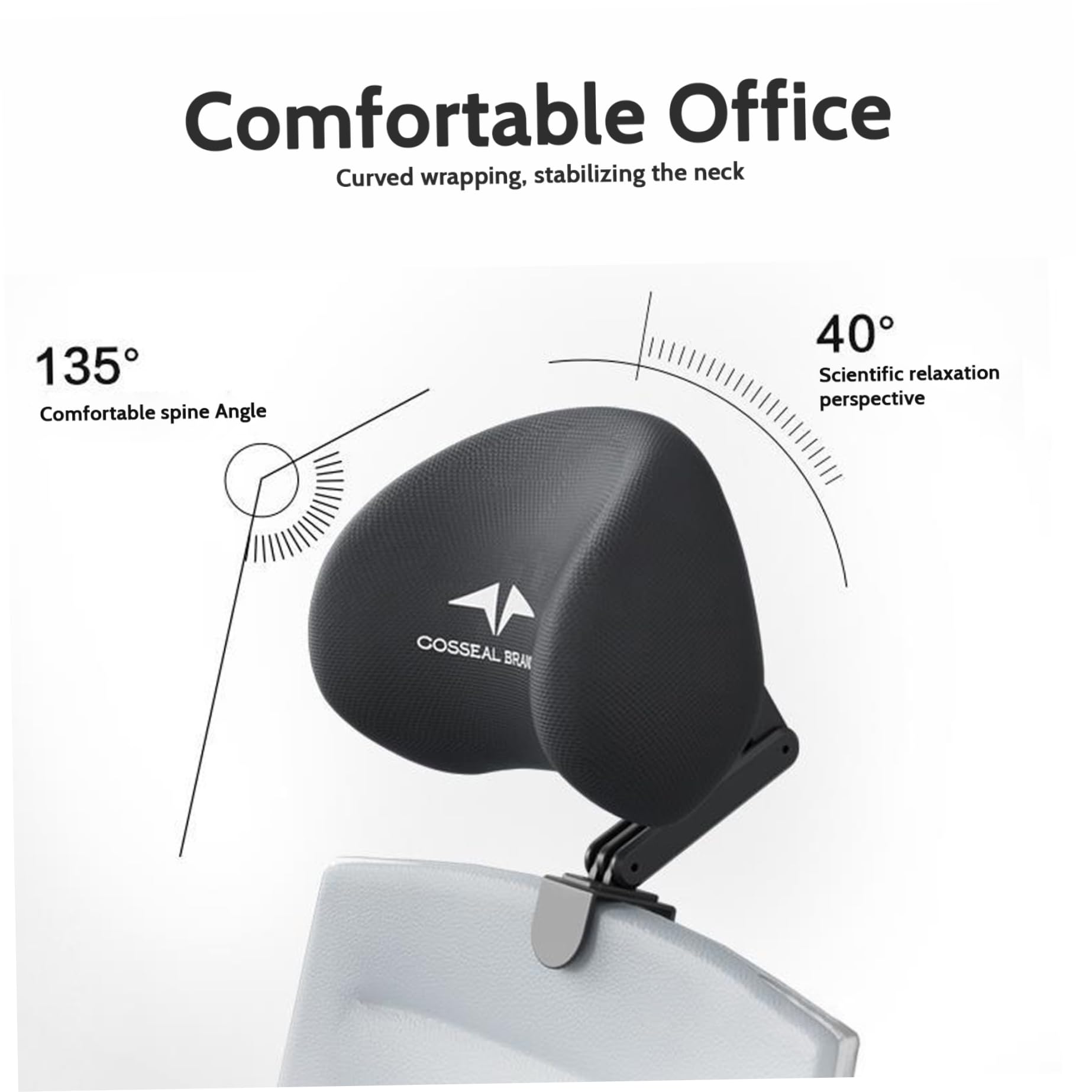 Attacco per poggiatesta per sedia da ufficio Supporto ergonomico per collo regolabile in morbida memory foam