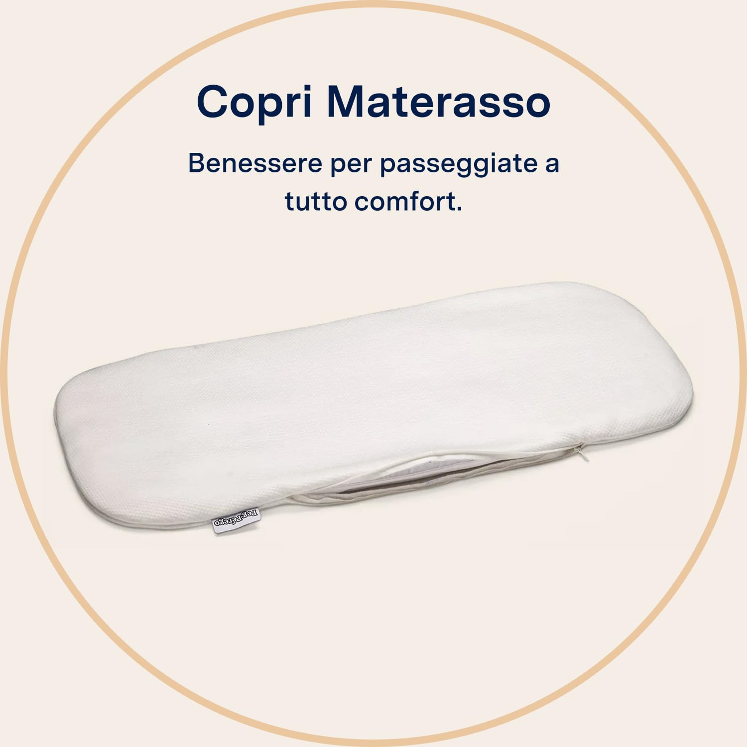 PEG Mattress Cover - Coprimaterasso Traspirante in TENCEL™ per Navicella - Compatibile con tutte le Culle Peg Perego