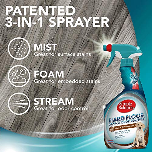 Simple Solution Hard Floor Pet Stain And Odor Remover | Dual Action Cleaner For Sealed Hardwood Floors | 32 Ounces #TOP2