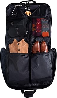 Hugh Butler Large 40-Inch Garment Bag for Travel | Carry On Luggage Up To 3 Suits | Hanging Business Bag for Men, Suit Carrier, Black