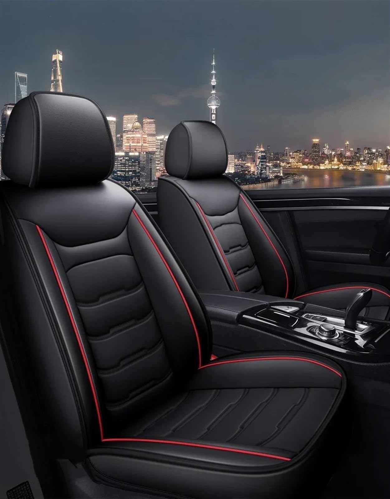 Fundas Asientos Coche Funda Universal Asientos Coche Para Volvo XC60 XC90 XC40 XC70 S60L C30 S80 S90 V50 V60 Accesorios Interiores Automóviles Protector Asiento Delantero(Black Red 5)