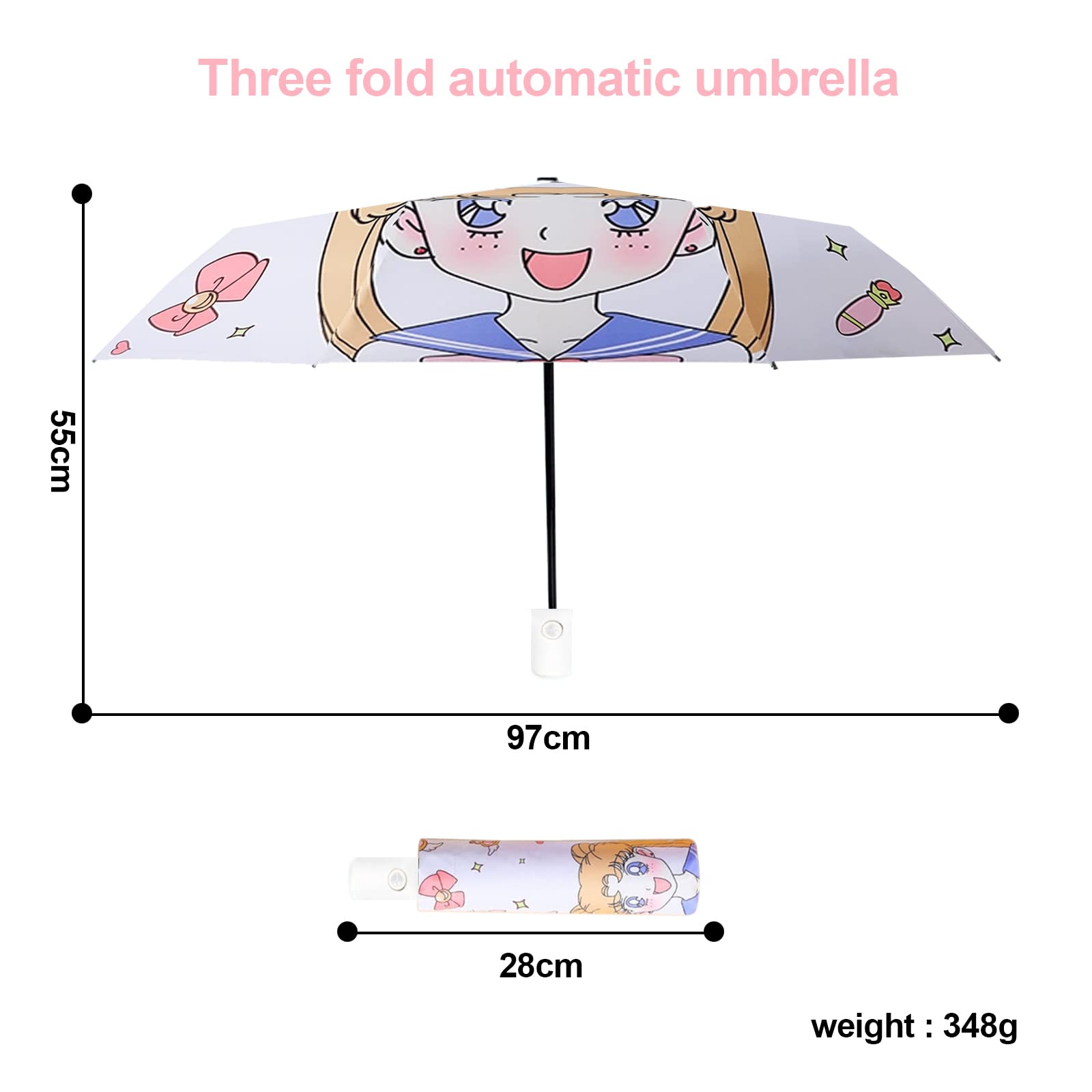 Ombrello compatto pieghevole resistente alle tempeste, ombrello da viaggio, mini tascabile, 3 costole, ombrello pieghevole, arcobaleno, resistente alle tempeste per uomo e donna (campo di grano