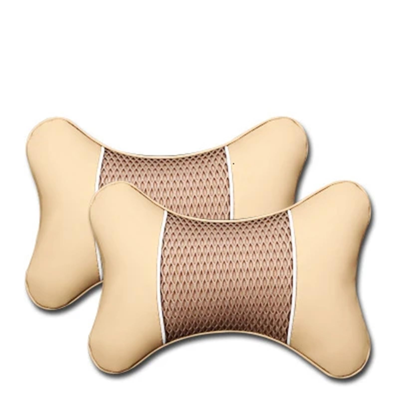 ATUMY Car Seat Pillow 2Pcs Car Pillows Headrest Neck Rest Cushion Support Seat Accessories Pillow Universal Decor Car Headrest(Beige)