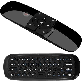 Air Mouse Fernbedienung mit IR-Lernfunktion 2.4G Air Mouse Remote Control mit Tastatur und Maus Funktion f r Android TV Box Smart TVComputerProjektorMedia Player