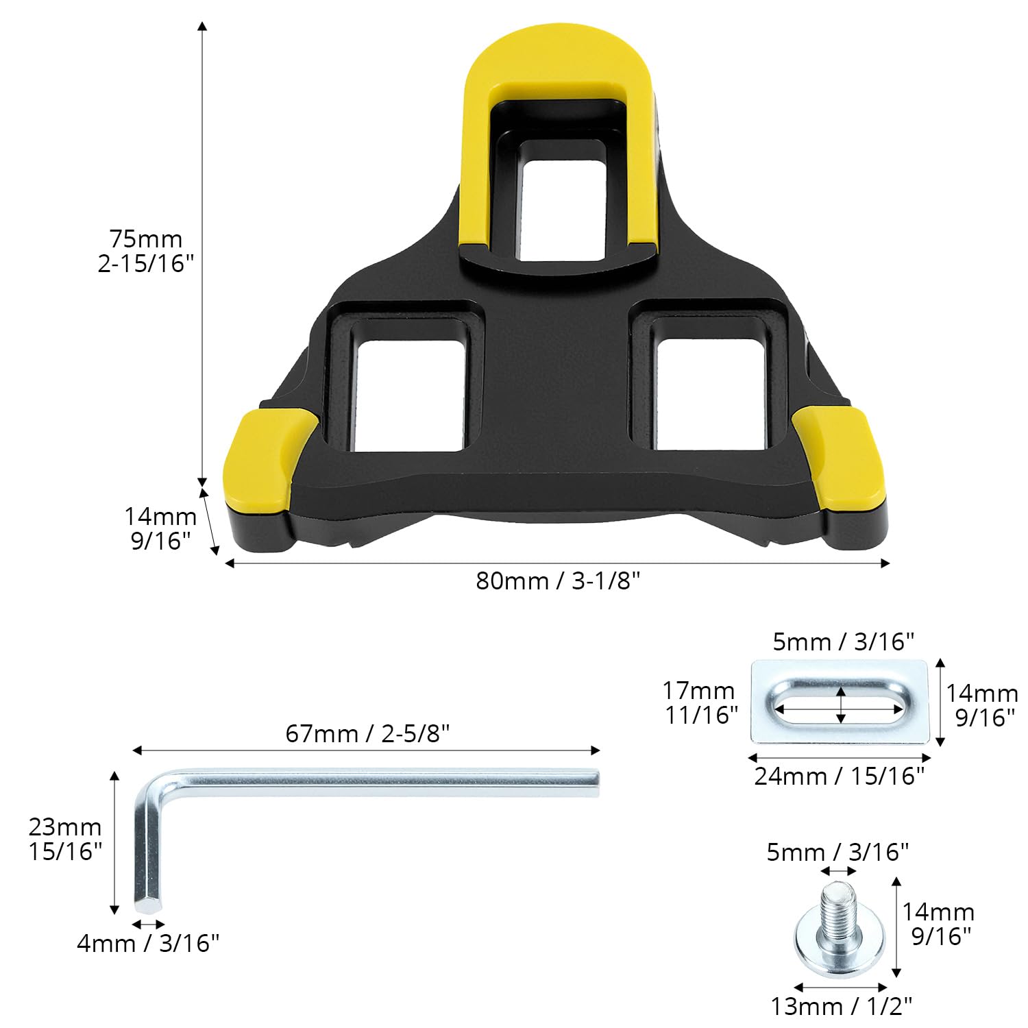 QWORK Knagi na pedały, zestaw spinek rowerowych, kompatybilny z systemami Shimano SPD SH11 SH12 SH10 SH51, do rowerów szosowych, kolarstwa halowego, MTB