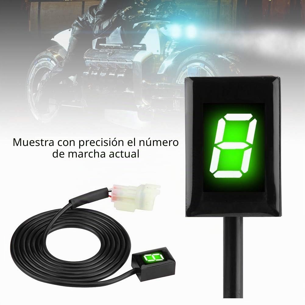 Jadeshay Indicador de Marchas de Motocicleta,Digital LED Display Indicador de Marchas Impermeable con ECU enchufe Plug and Play,Compatible con Medidor de Cambios Digital de 6 Velocidades