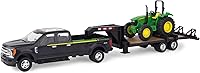 ERTL 1:32 John Deere 5075E Tractor with Ford F350 Pickup & Gooseneck Trailer Toy Set - Farm Toys for Kids 3+