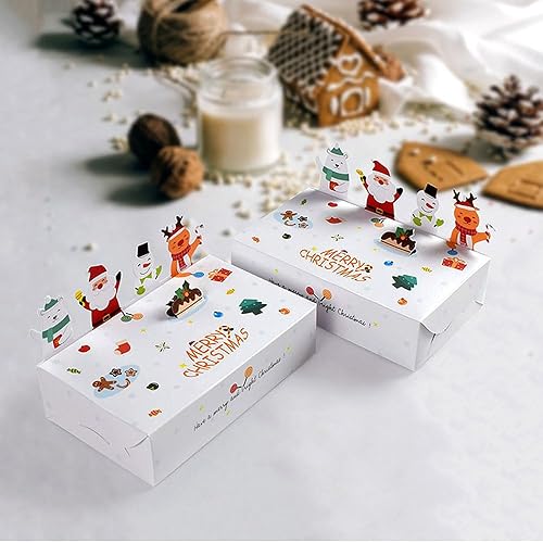 Miniatura 3 de Cajas de regalo de Navidad de dibujos animados con tapas, soporte 3D, oso, Papá Noel, muñeco de nieve, alce, cajas de dulces de Feliz Navidad, cajas