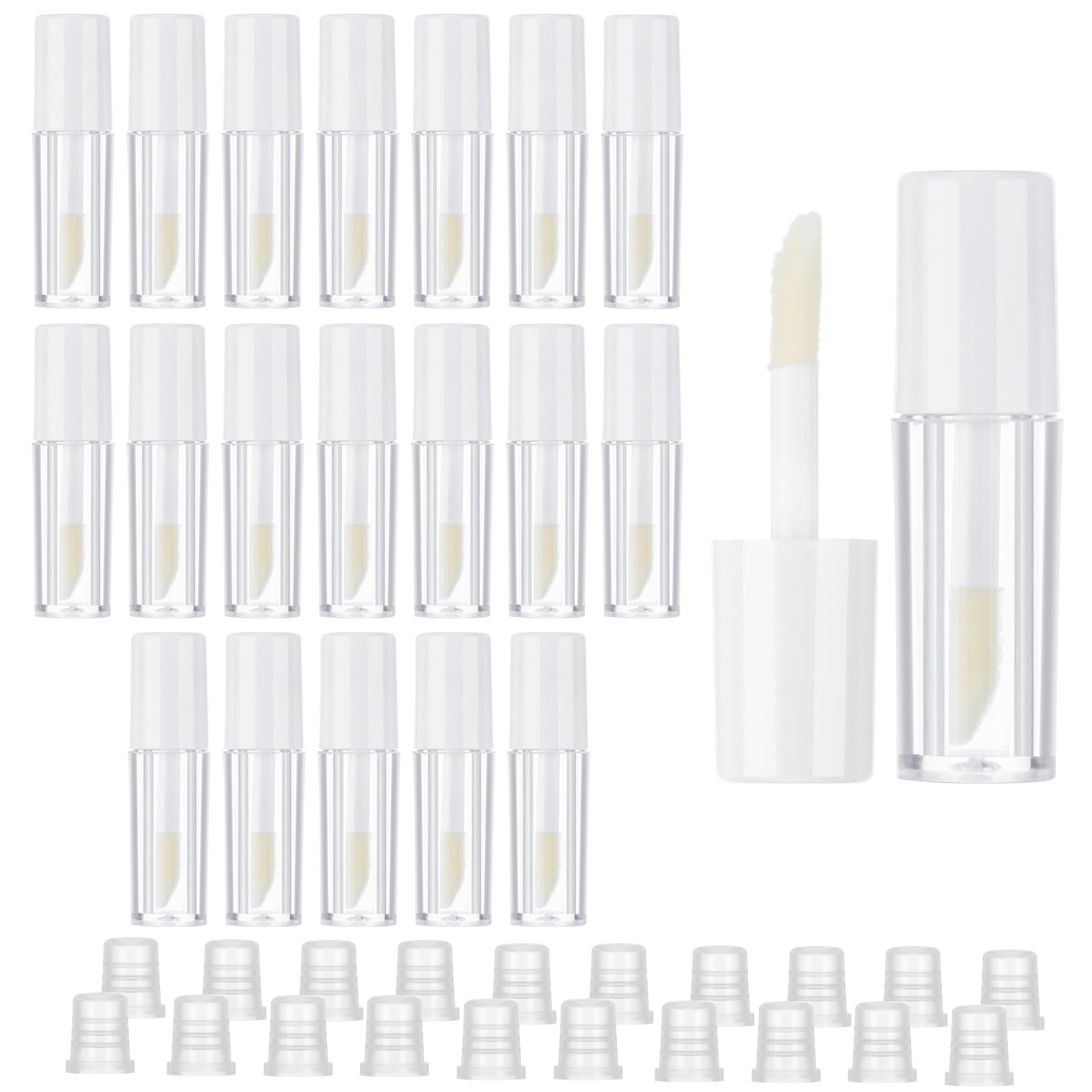 20 Stück Leere Lipgloss-Röhrchen In Weinglas-Form – DIY Nachfüllfläschchen Für Lippenpflege (8 Ml, Transparent)